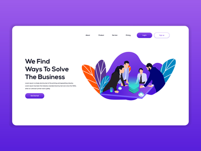 企业团队工作 UI 登陆页面(Corporate Team Working UI Landing page)