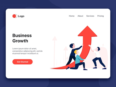 业务增长矢量图(Business Growth Vector Illustration)