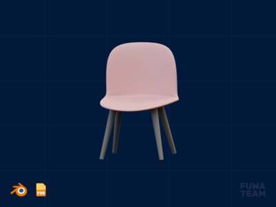 椅子 - 3D 商业插图包（正面）(Chair - 3D Business illustration pack (front))