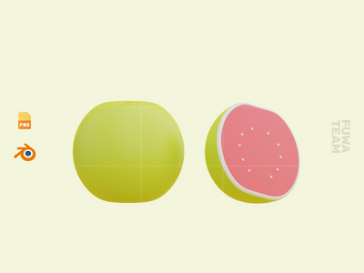 可爱的 3D 水果插画包 - 番石榴（正面）(Cute 3D Fruit Illustration Pack - Guava (front))