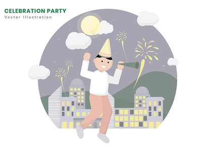 庆祝晚会矢量图(Celebration Party Vector Illustration)