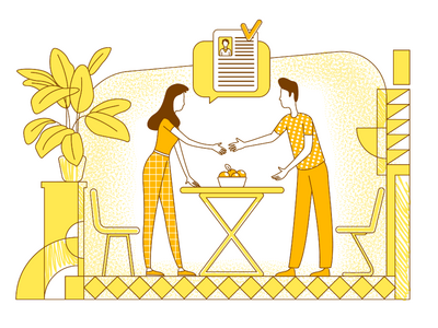 选择合适的申请人平面剪影矢量图(Choosing suitable applicant flat silhouette vector illustration)