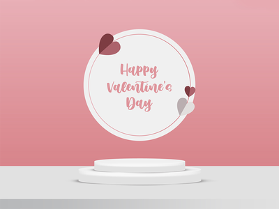 用于产品展示或放置的 3d 情人节讲台场景(3d valentine podium scene for product display or placement)