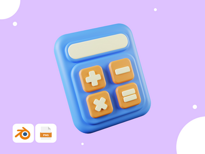 计算器 - 3D 金融插图包(Calculator - 3D Financial Illustration Pack)