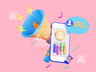 3D 扩音器商业插画(3D Megaphone Business Illustration)