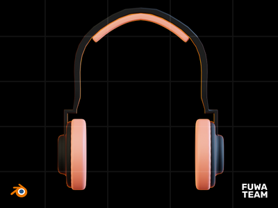 3D 游戏设备在黑暗中发光插图包 - 耳机（正面）(3D Game Device Glow In The Dark Illustration Pack - Headphone (Front))