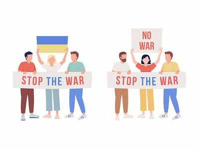 活动家半平面颜色矢量字符集(Activists semi flat color vector characters set)