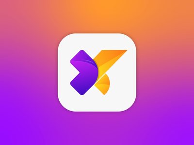 抽象应用程序图标设计-X 字母(Abstract App Icon Design - X Letter)