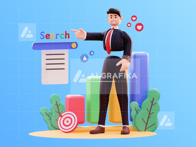 3d 字符商人图(3D Character Businessman Illustration)