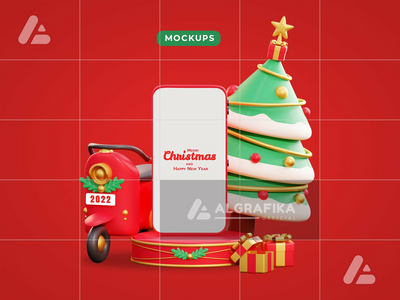 3d 圣诞模型(3d christmas mockups)