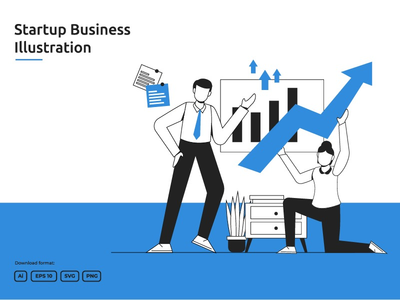 业务启动矢量图(Business Startup Vector Illustration)