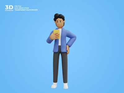 3d 业务人字符图(3d business man character illustration)