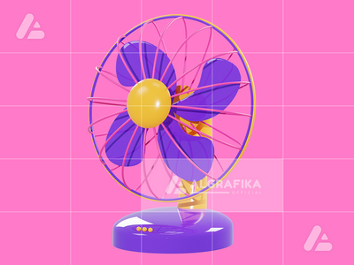 3d 插图电风扇对象(3d illustration electric fan object)