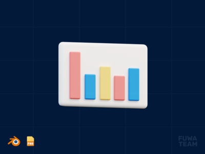 条形图 - 3D 商业插图包（正面）(Bar Chart - 3D Business illustration pack (front))