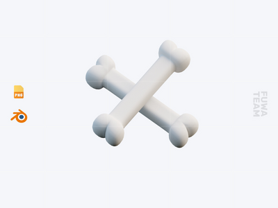 Bone - 3D 万圣节图标包（正面）(Bone - 3D Halloween Icon Pack (front))