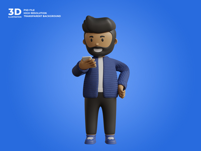 3d 业务人字符图(3d business man character illustration)