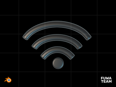 3D 游戏物品在黑暗中发光插图包 - Wifi（正面）(3D Game Item Glow In The Dark Illustration Pack - Wifi (Front))