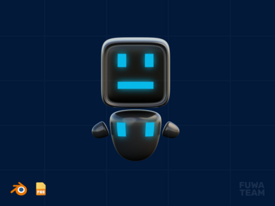 助手机器人 - 3D Metaverse 插图包（正面）(Assistant Robot - 3D Metaverse illustration pack (front))