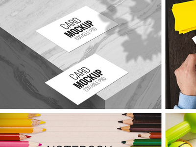 卡片样机可编辑 PSD(Card mockup editable PSD)
