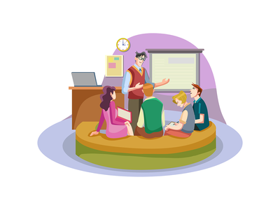 商务教练矢量图的概念。(Business Coaching Vector Illustration concept.)