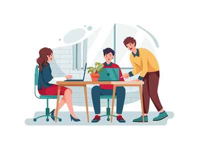 商务人士一起工作，互相帮助(Business people working together and helping each other)