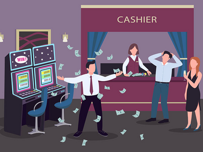 赌场平面颜色矢量图(Casino flat color vector illustration)