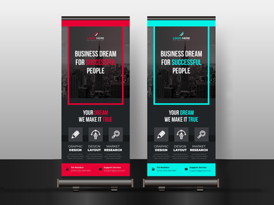 企业易拉宝模板|向量(Corporate Roll Up Banner Template | Vector)