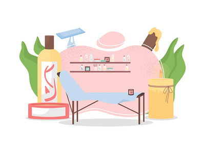 美容院平面概念矢量图(Beauty salon flat concept vector illustration)