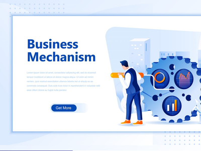 业务机制平面登陆页标题(Business Mechanism Flat Landing Page Header)