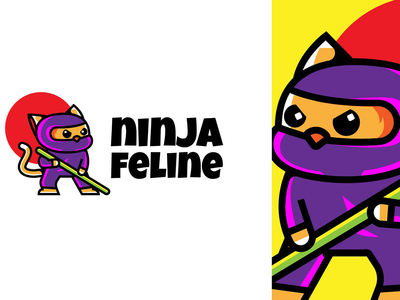 猫忍者 - 吉祥物和电子竞技标志(Cat Ninja - Mascot & Esport Logo)
