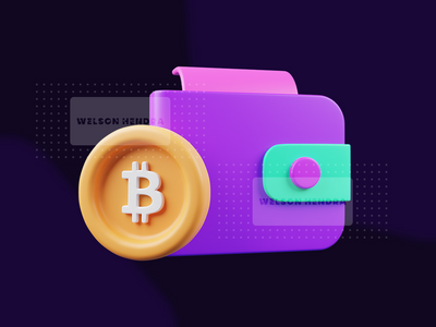 比特币钱包-加密货币 3D 插图包(Bitcoin wallet - Cryptocurrency 3D Illustration Pack)