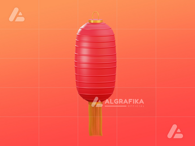 3d 中国新年对象长的月形灯笼(3d chinese new year object long lunar lantern)