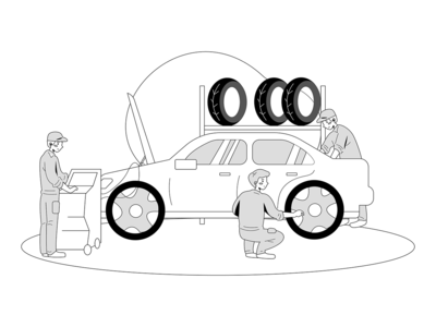 汽车服务图(Auto Service Illustration)