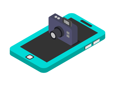 等距智能手机上的相机(Camera on isometric smartphone)