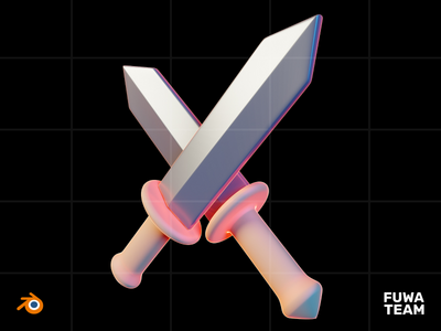 黑暗插图包中的 3D 游戏属性发光 - 攻击(3D Game attribute glow in the dark illustration pack - Attack)