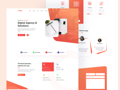 代理业务网站登陆页面设计(Agency business website landing page design)
