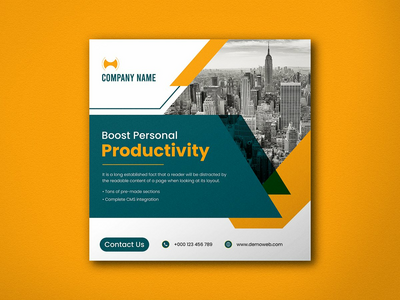 企业 Instagram 帖子和社交媒体横幅模板(Corporate Instagram post and social media banner template)