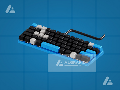 具有透明背景的 3d 游戏键盘对象(3d gaming keyboard object with transparent background)