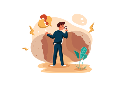 调查破蛋壳的商人(Businessman looking into broken egg shell)