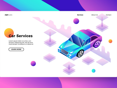 汽车服务 - 横幅和着陆页(Car Service - Banner & Landing Page)