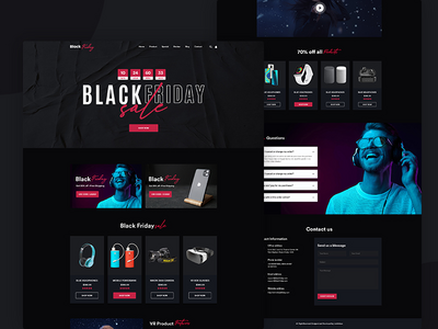 黑色星期五登陆页面网页模板(Black Friday Landing page Web Template)