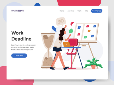 在截止日期插图上工作的女商人(Businesswoman Working on Deadline Illustration)