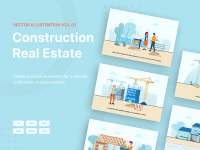 建筑与房地产矢量图_v1(Construction & Real Estate Vector Illustration_v1)