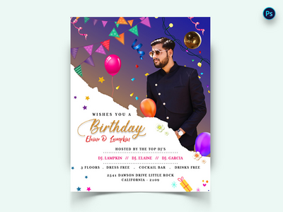 生日派对社交媒体帖子模板(Birthday Party Social Media Post Template)