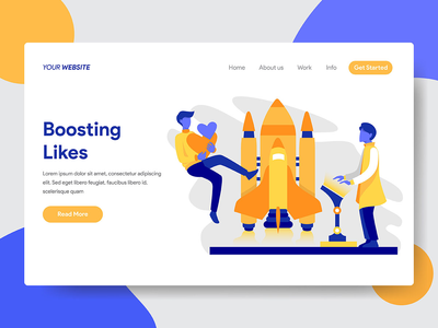 提高喜欢矢量图(Boosting Likes Vector illustration)