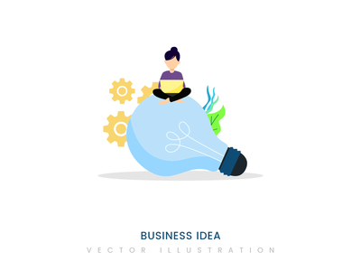 经营理念平面设计理念(Business Idea flat design concept)