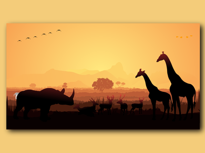 动物在森林里矢量图(animal's in forest vector)