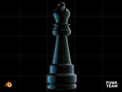 3D 国际象棋游戏在黑暗插图包中发光 - 主教（前）(3D Chess game glow in the dark illustration pack - Bishop (Front))