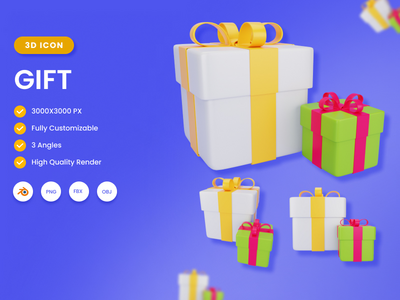 3D 礼物插图(3D Gift illustration)