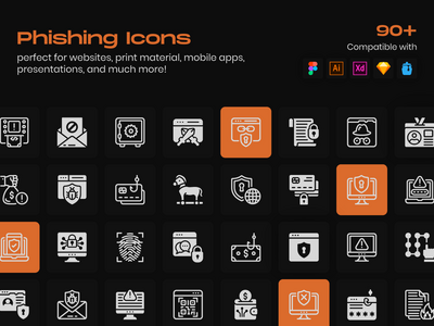91 钓鱼线图标包(91 Phishing line Icons Pack)